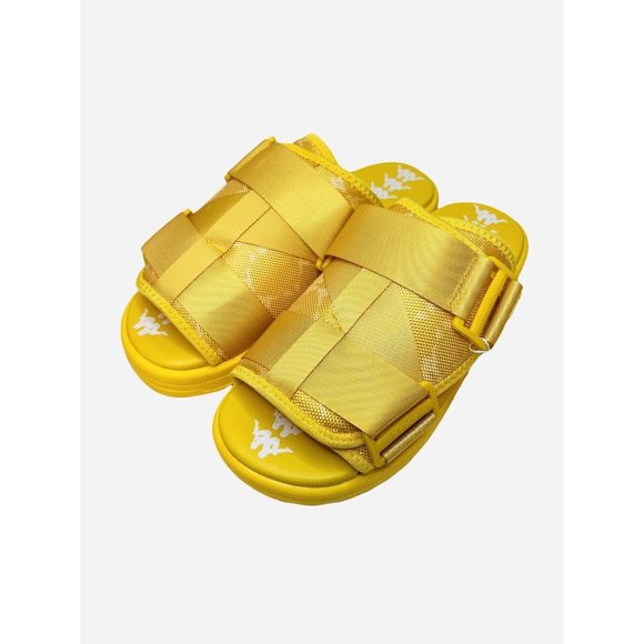 Kappa 222 Banda Mitel 4 Bright Yellow Athletic Sandal Slides Mens Size 9 - Picture 3 of 12